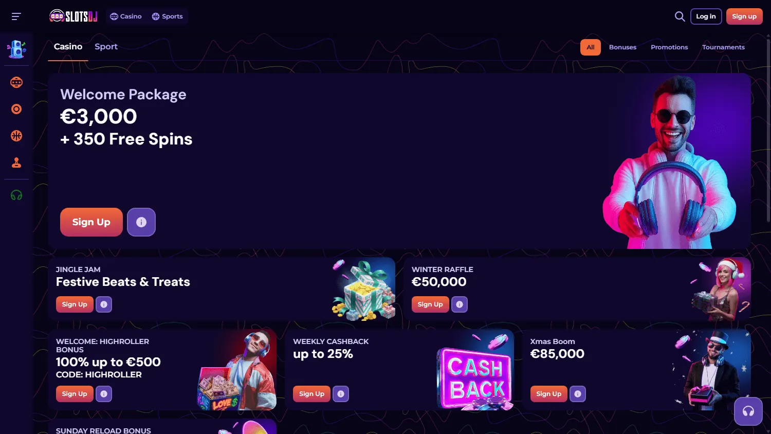 Slotsdj Casino promotions on desktop